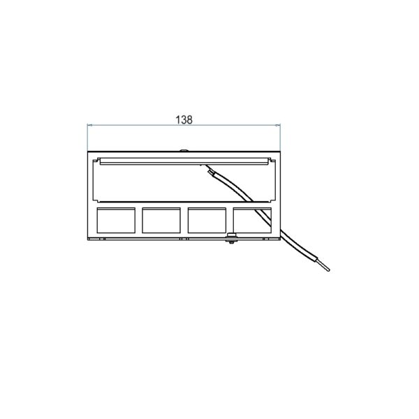 Produktbild UBD 160 150  -  Steckdoseneinsatz mit 3x 45x45- und 4x MH-Ausschnitten, leer